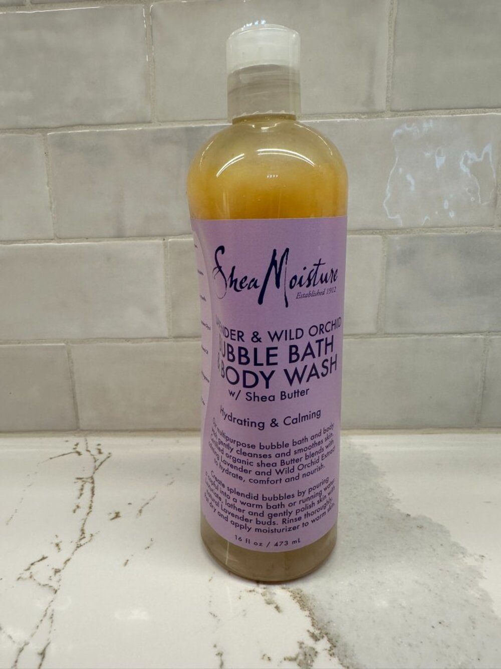 NEW SHEA MOISTURE LAVENDER WILD ORCHID CALMING 2-IN-1 BUBBLE BATH BODY WASH 16OZ